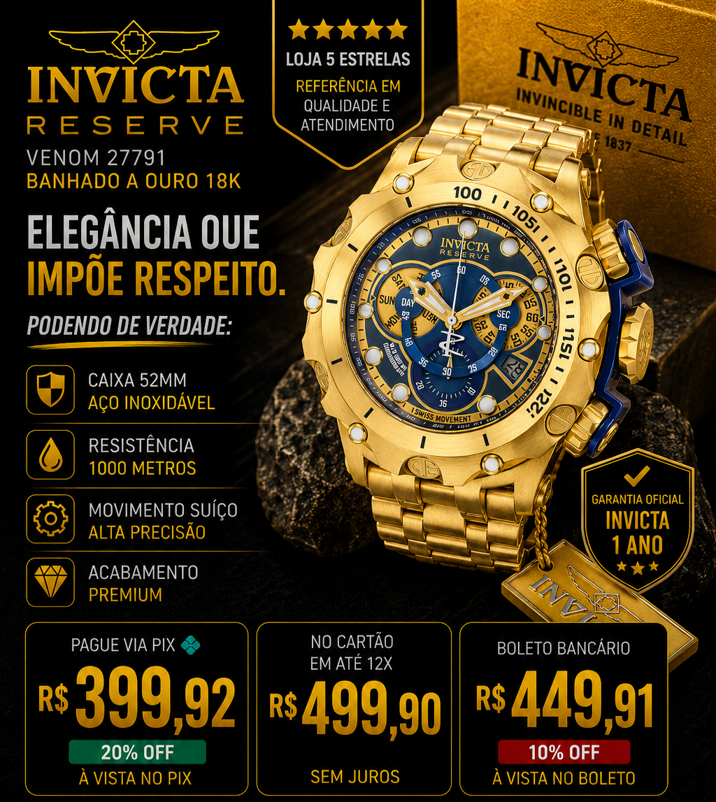 Invicta Relógio Reserve Venom 27791 Original
