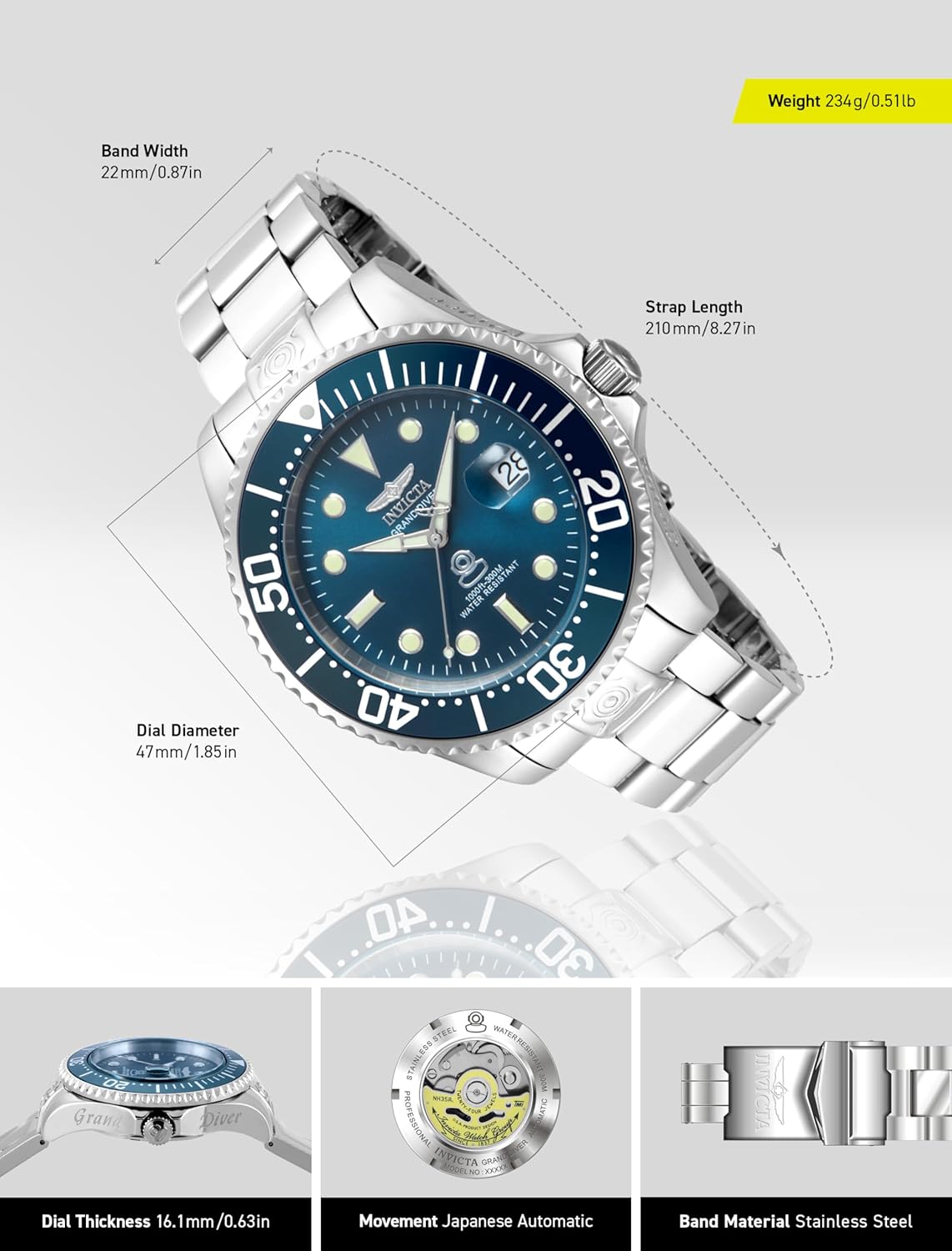 Invicta Relógio Masculino Pro Diver 18160 Automático - Imagem 3